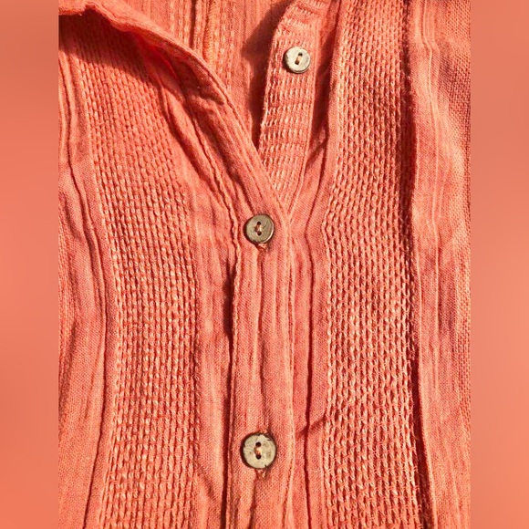 Free People Batwing Shirt Dress Tangerine Boho Mini 90% Cotton Women’s Sz XS - Picture 5 of 13